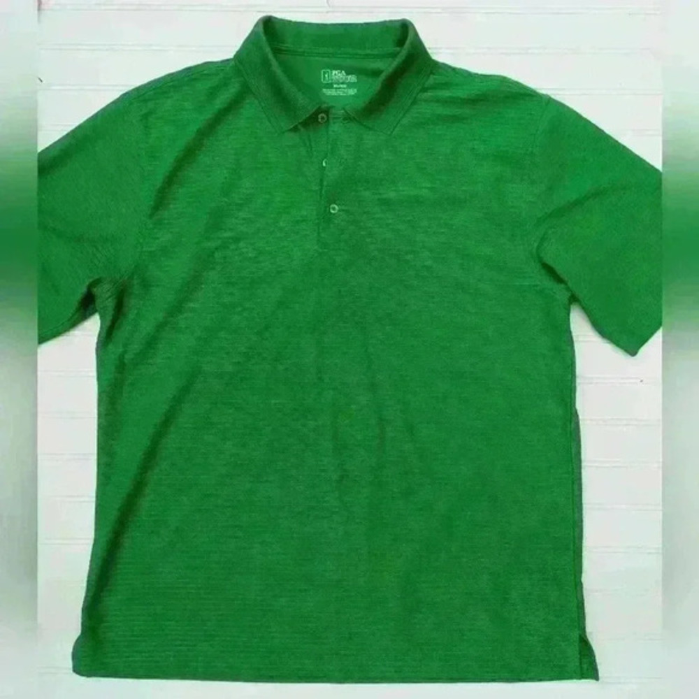 PGA Tour Green Textured Golf Polo